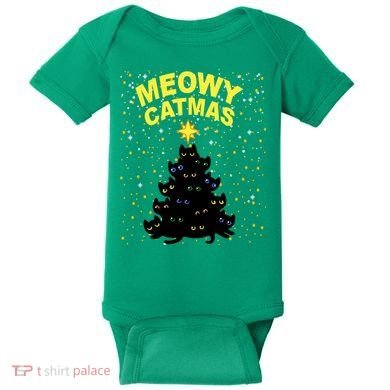Meowy Christmas Baby Bodysuit