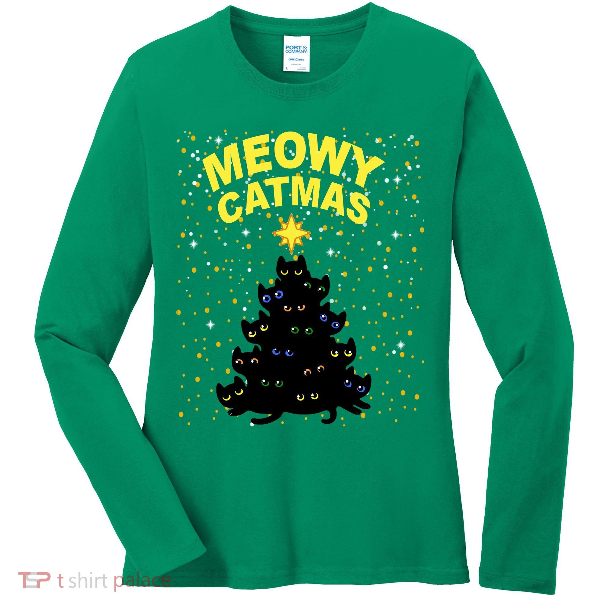 Meowy Christmas Women's Long Sleeve Shirt