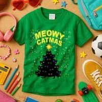 Meowy Christmas Kids T-Shirt thumb 3