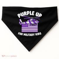 Military Child Month Purple Up For Military USA-Made Doggie Bandana thumb 0