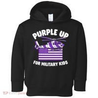 Military Child Month Purple Up For Military Toddler Hoodie thumb 0