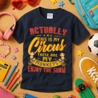 My Circus My Monkeys Funny Gift For Kids T-Shirt thumb 3