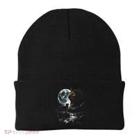 Mystical Cat Moonlight Waterfall Scene Beanie thumb 0