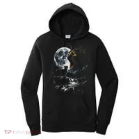 Mystical Cat Moonlight Waterfall Scene Women's Hoodie thumb 0