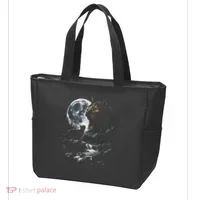 Mystical Cat Moonlight Waterfall Scene Tote Bag thumb 3