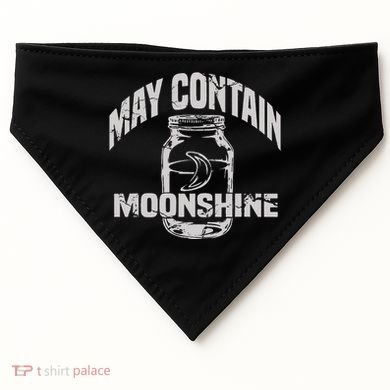 May Contain Moonshine Funny Gift USA-Made Doggie Bandana