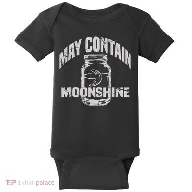 May Contain Moonshine Funny Gift Baby Bodysuit