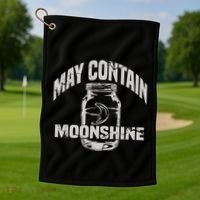 May Contain Moonshine Funny Gift Golf Towel thumb 1