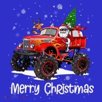 Merry Christmas Monster Truck Reindeer Santa Xmas Pajamas Meaningful Gift T-Shirt thumb 7