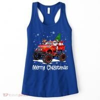 Merry Christmas Monster Truck Reindeer Santa Xmas Pajamas Meaningful Gift Women's Tank Top thumb 0