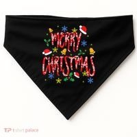 Merry Christmas USA-Made Doggie Bandana thumb 0