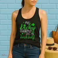 My Call Me Lunch Lady St Patrick's Day Women's Tank Top thumb 2