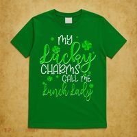 My Call Me Lunch Lady St Patrick's Day T-Shirt thumb 5
