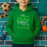 My Call Me Lunch Lady St Patrick's Day Kids Hoodie thumb 2