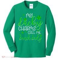 My Call Me Lunch Lady St Patrick's Day Kids Long Sleeve Shirt thumb 0