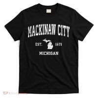 Mackinaw City Michigan Mi Vintage Athletic Sports T-Shirt thumb 0