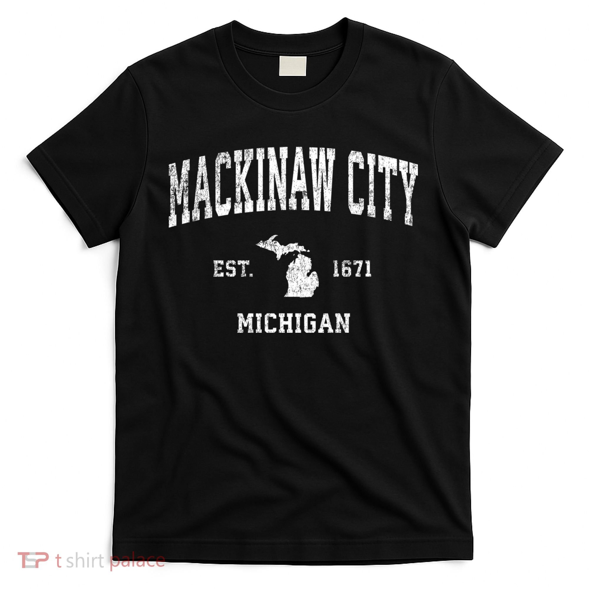 Mackinaw City Michigan Mi Vintage Athletic Sports T-Shirt