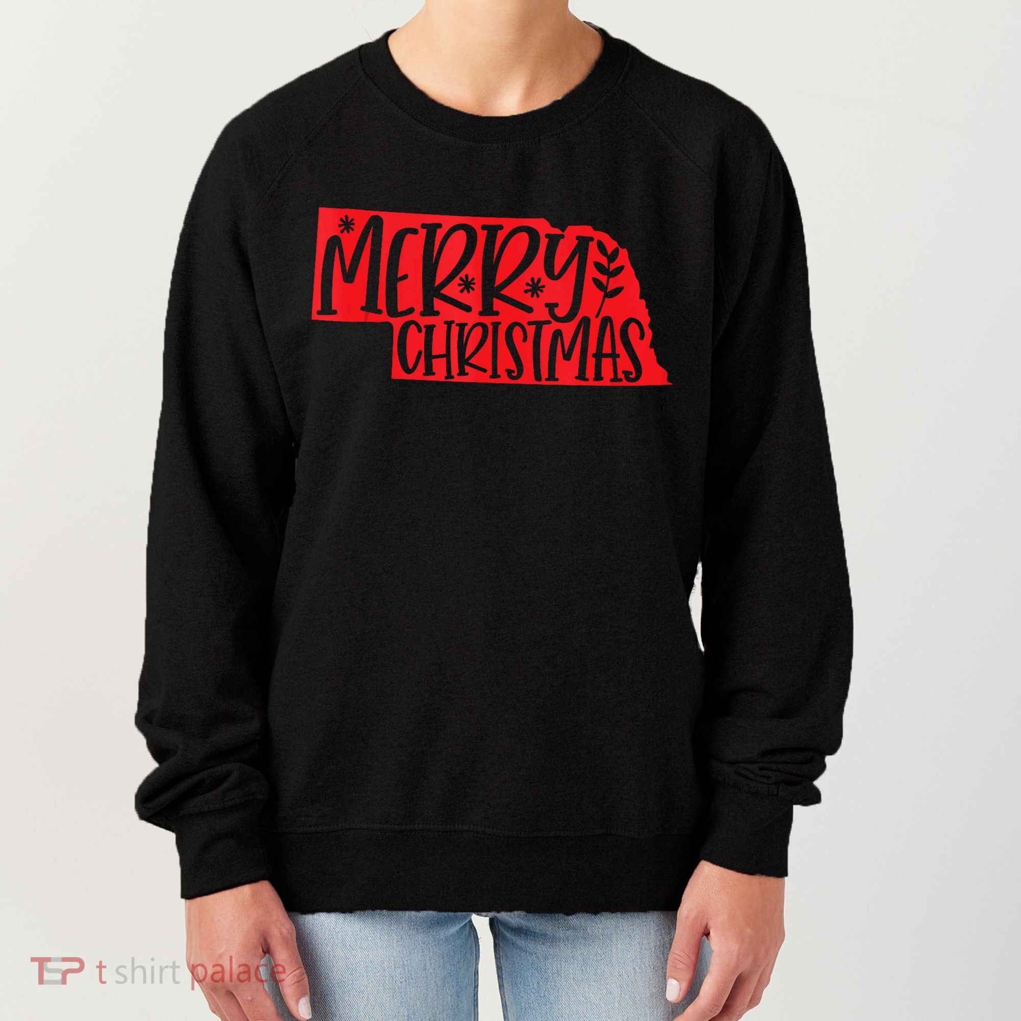 Merry Christmas Nebraska Tank Top Women's Sweatshirt