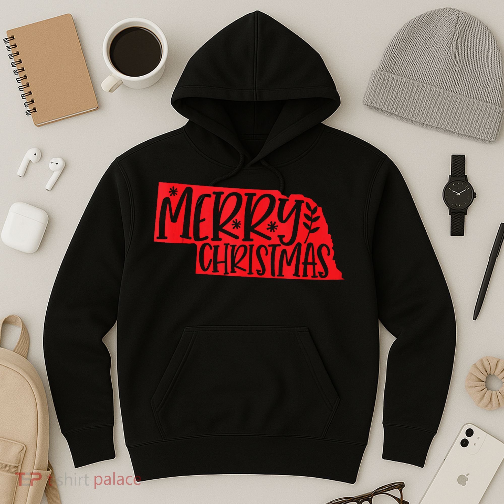 Merry Christmas Nebraska Tank Top Hoodie
