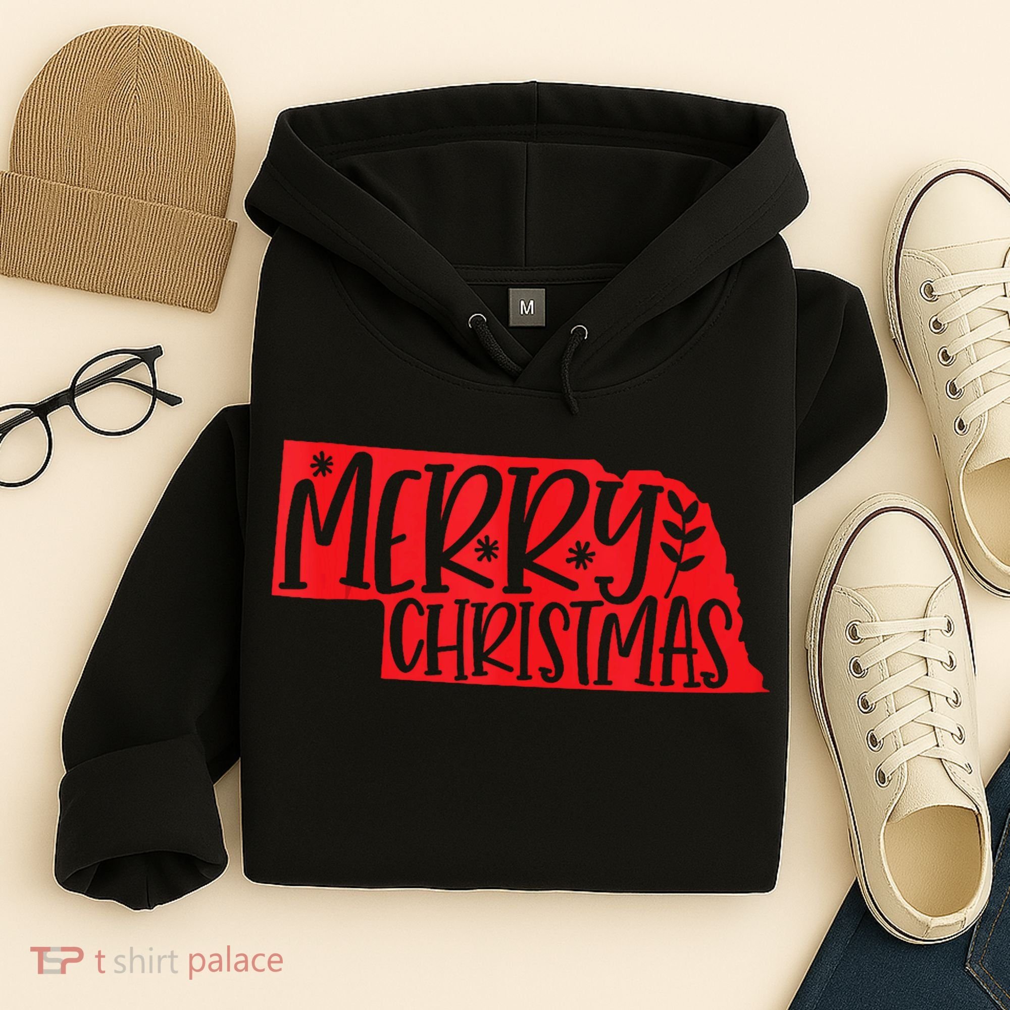 Merry Christmas Nebraska Tank Top Hoodie