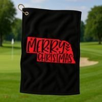 Merry Christmas Nebraska Tank Top Golf Towel thumb 1