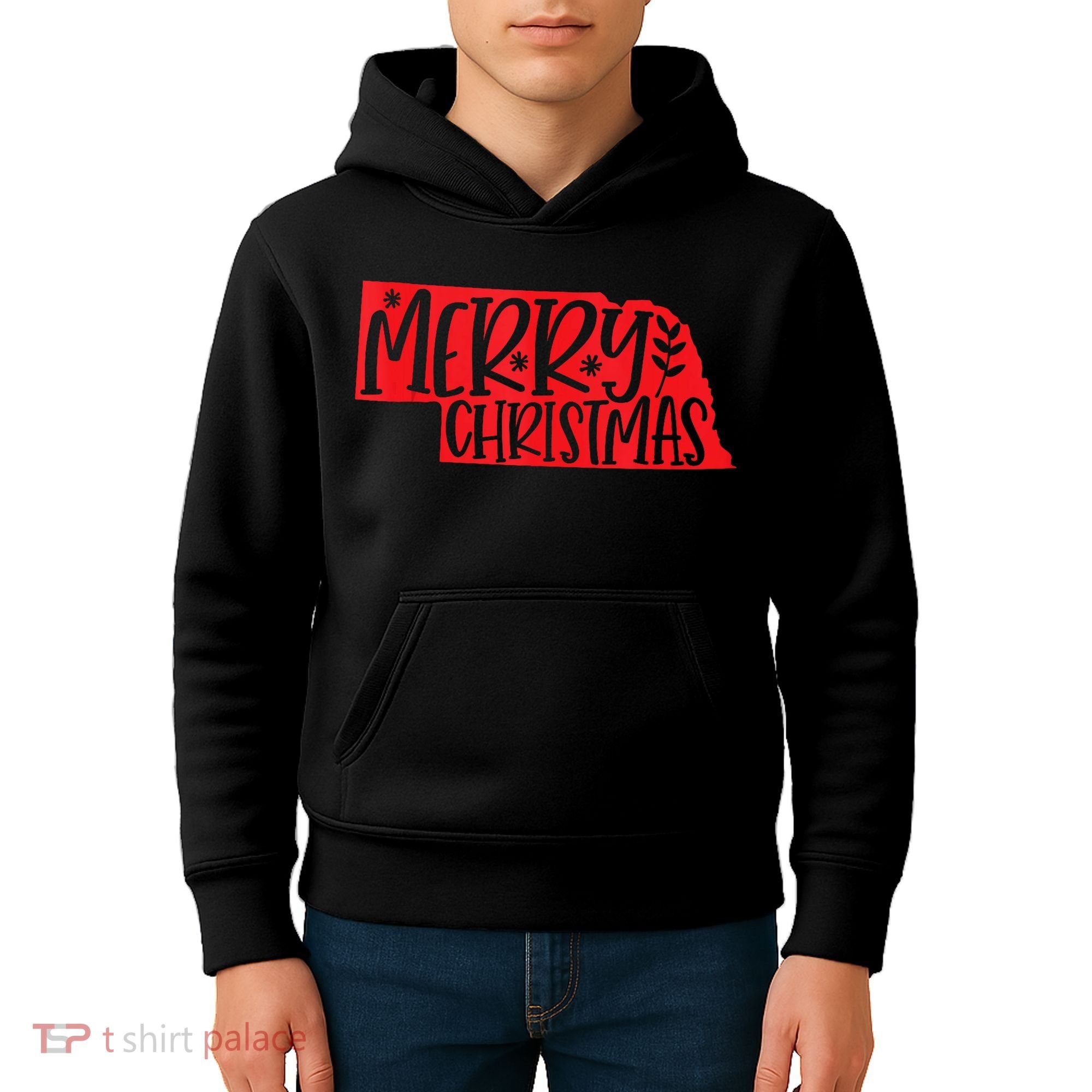 Merry Christmas Nebraska Tank Top Kids Hoodie