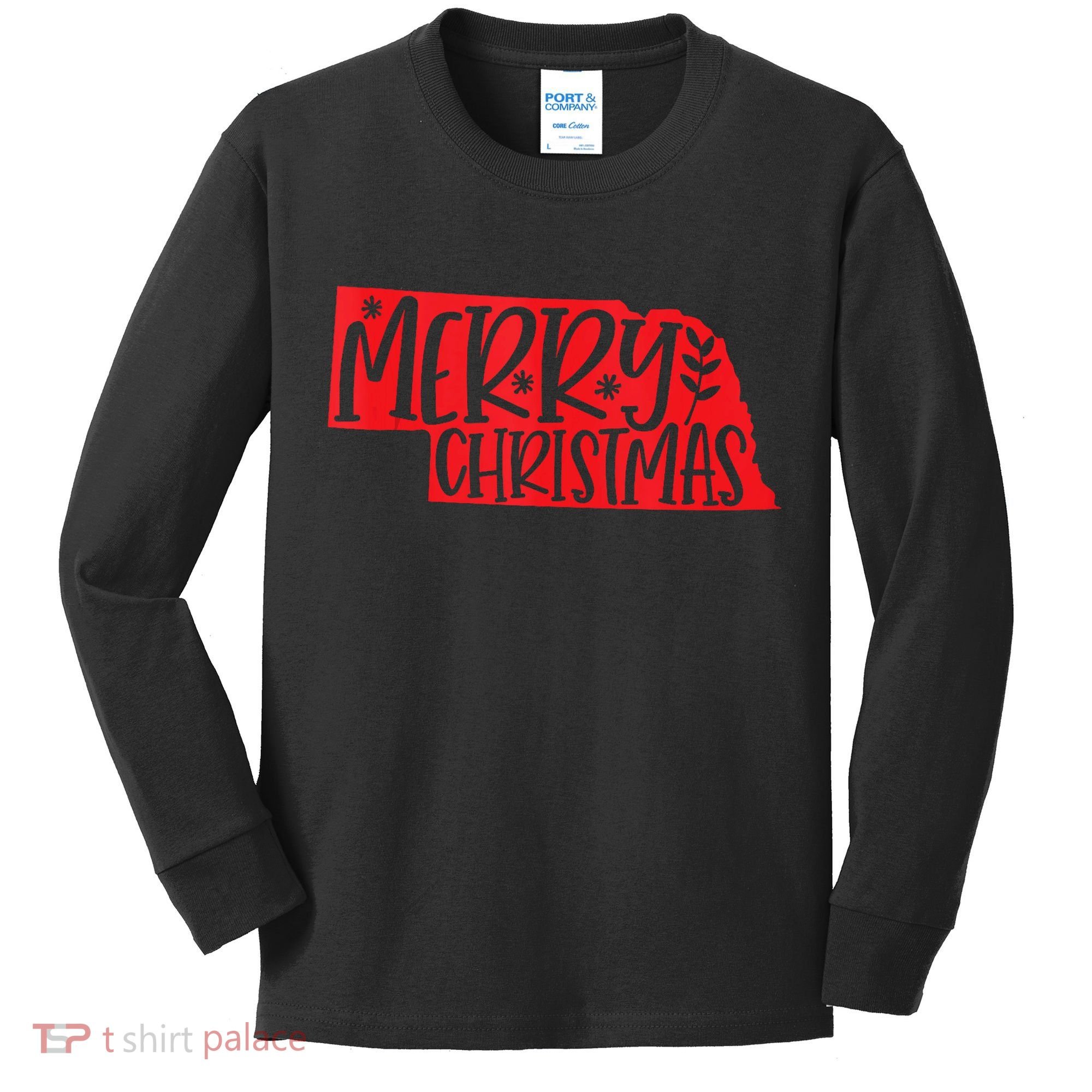 Merry Christmas Nebraska Tank Top Kids Long Sleeve Shirt