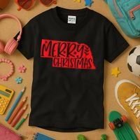 Merry Christmas Nebraska Tank Top Kids T-Shirt thumb 3