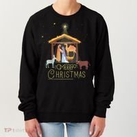 Merry Christmas Nativity Scene North Star Baby Jesus Women's Sweatshirt thumb 0