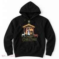 Merry Christmas Nativity Scene North Star Baby Jesus Hoodie thumb 0
