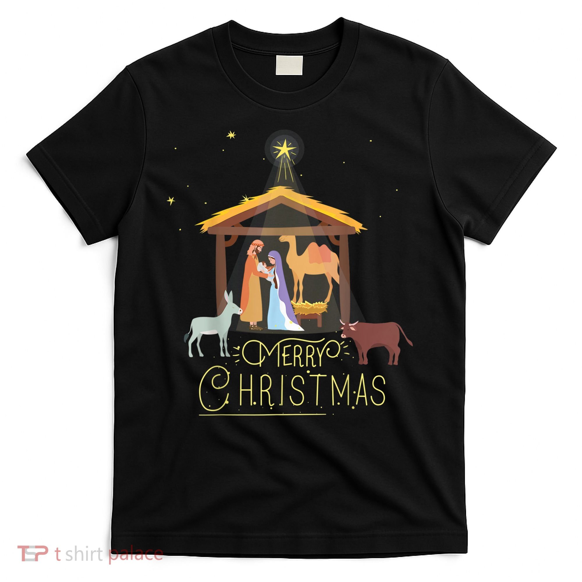 Merry Christmas Nativity Scene North Star Baby Jesus T-Shirt