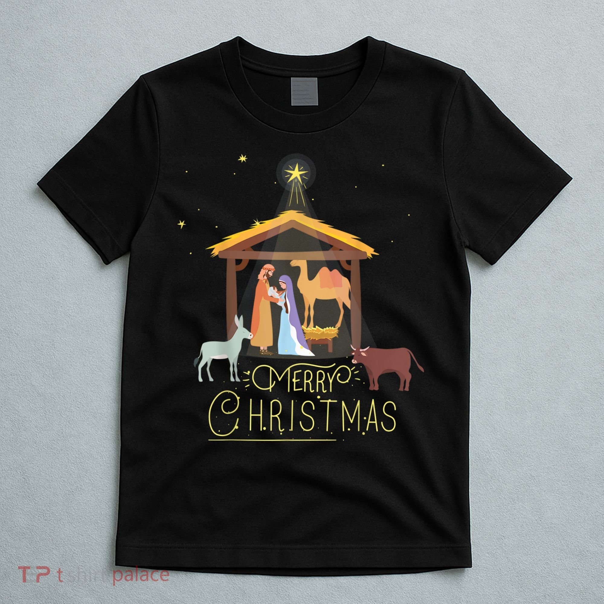 Merry Christmas Nativity Scene North Star Baby Jesus T-Shirt