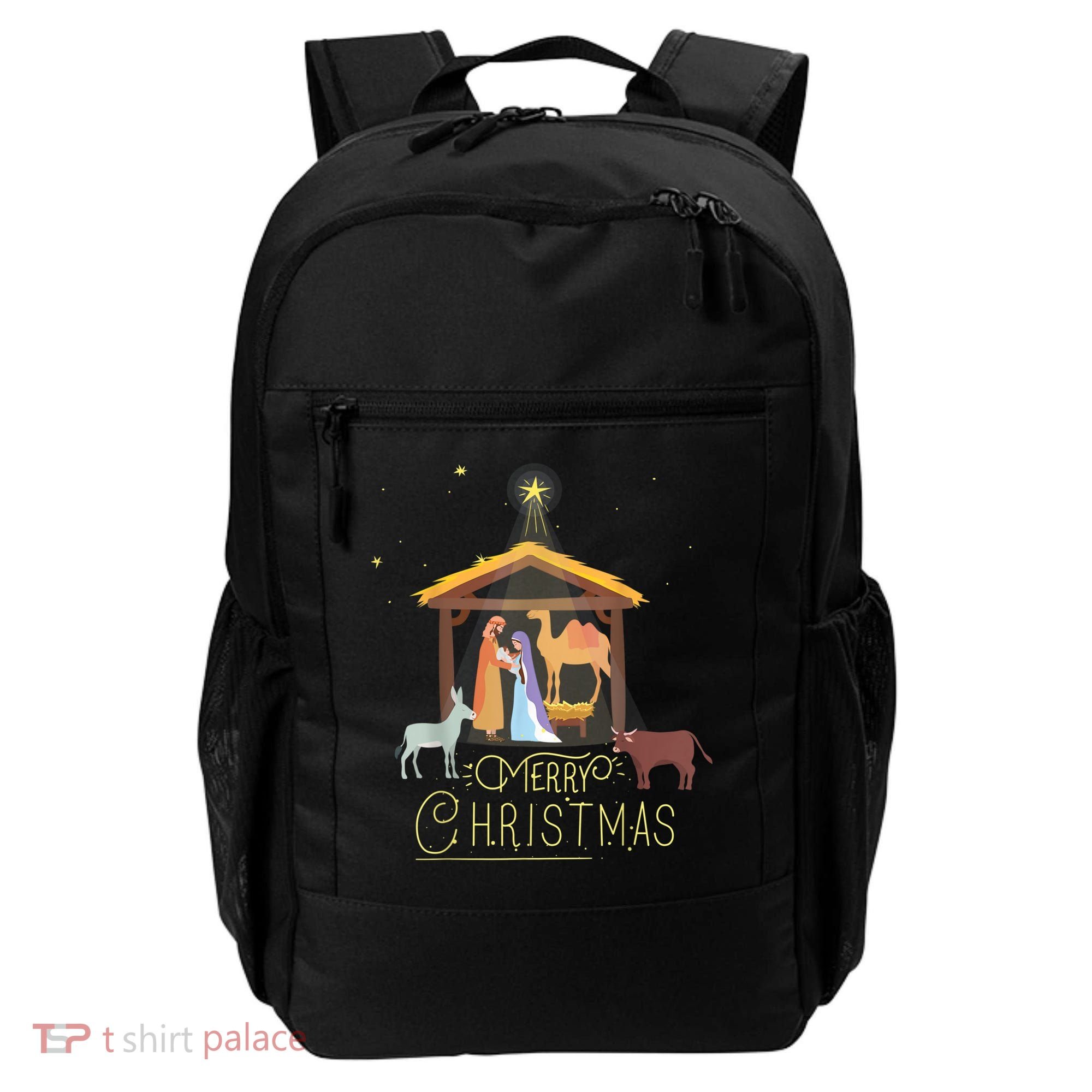Merry Christmas Nativity Scene North Star Baby Jesus Backpack