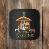 Merry Christmas Nativity Scene North Star Baby Jesus Coaster thumb 0