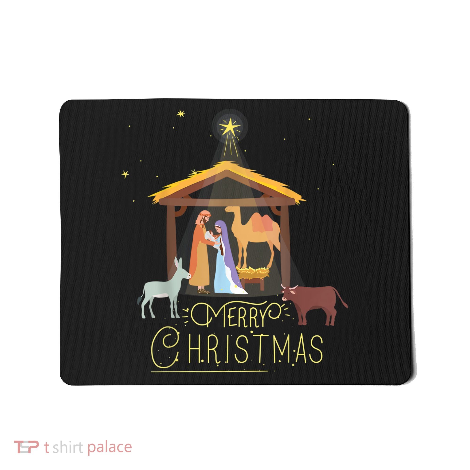 Merry Christmas Nativity Scene North Star Baby Jesus Mousepad