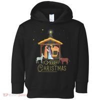 Merry Christmas Nativity Scene North Star Baby Jesus Toddler Hoodie thumb 0