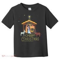 Merry Christmas Nativity Scene North Star Baby Jesus Toddler T-Shirt thumb 0
