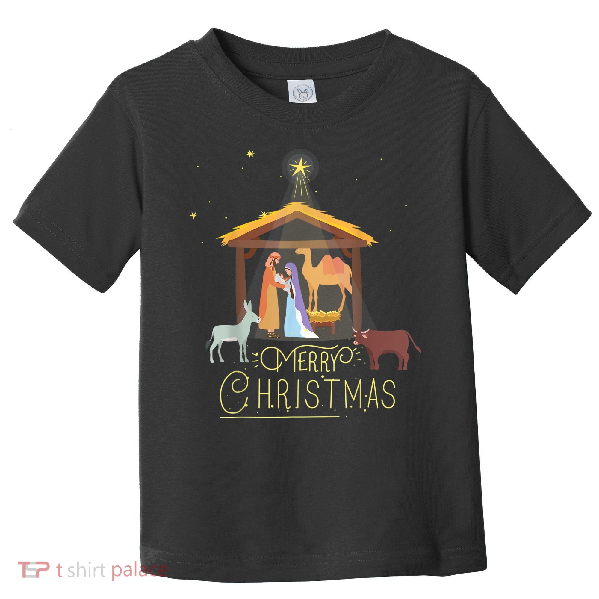 Merry Christmas Nativity Scene North Star Baby Jesus Toddler T-Shirt