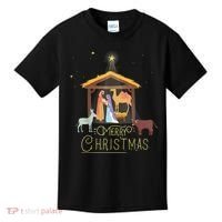 Merry Christmas Nativity Scene North Star Baby Jesus Kids T-Shirt thumb 0