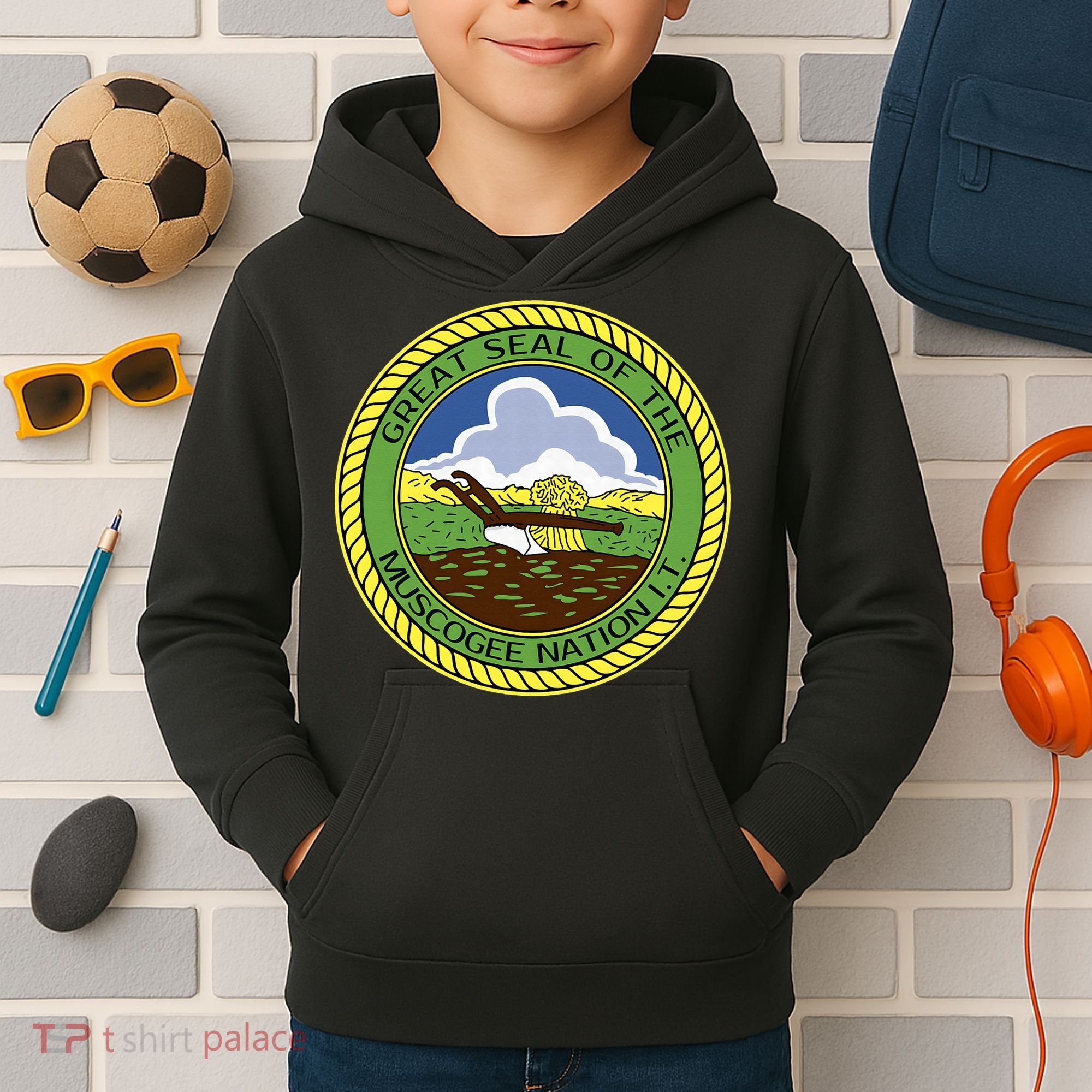 Muscogee Creek Nation Muskogee Mvskoke Kids Hoodie