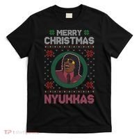 Merry Christmas Nyukkas Funny Christmas Apparel T-Shirt thumb 0