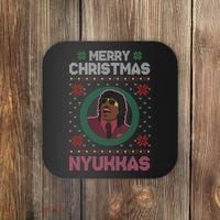 Merry Christmas Nyukkas Funny Christmas Apparel Coaster thumb 0