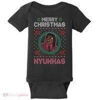 Merry Christmas Nyukkas Funny Christmas Apparel Baby Bodysuit thumb 0