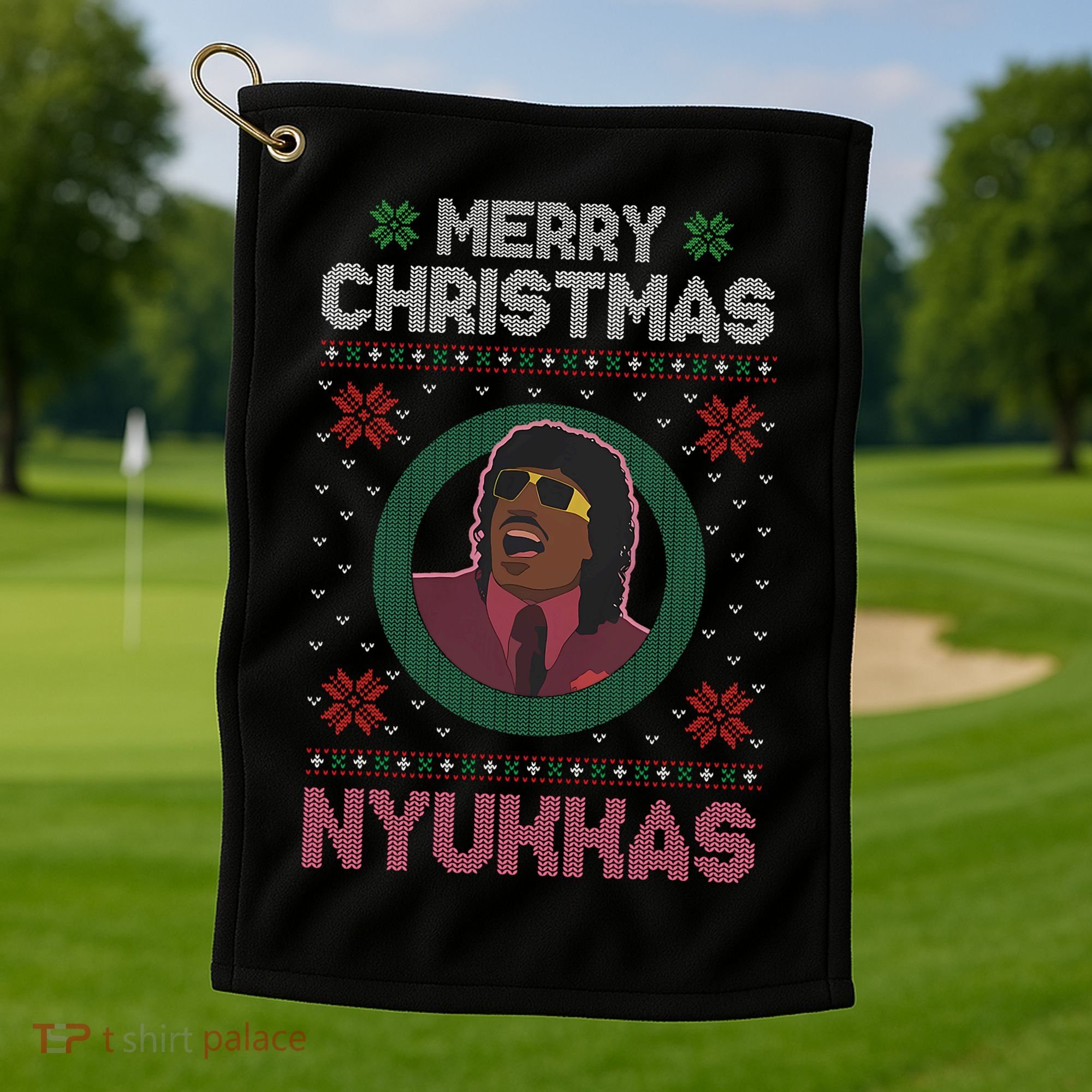 Merry Christmas Nyukkas Funny Christmas Apparel Golf Towel