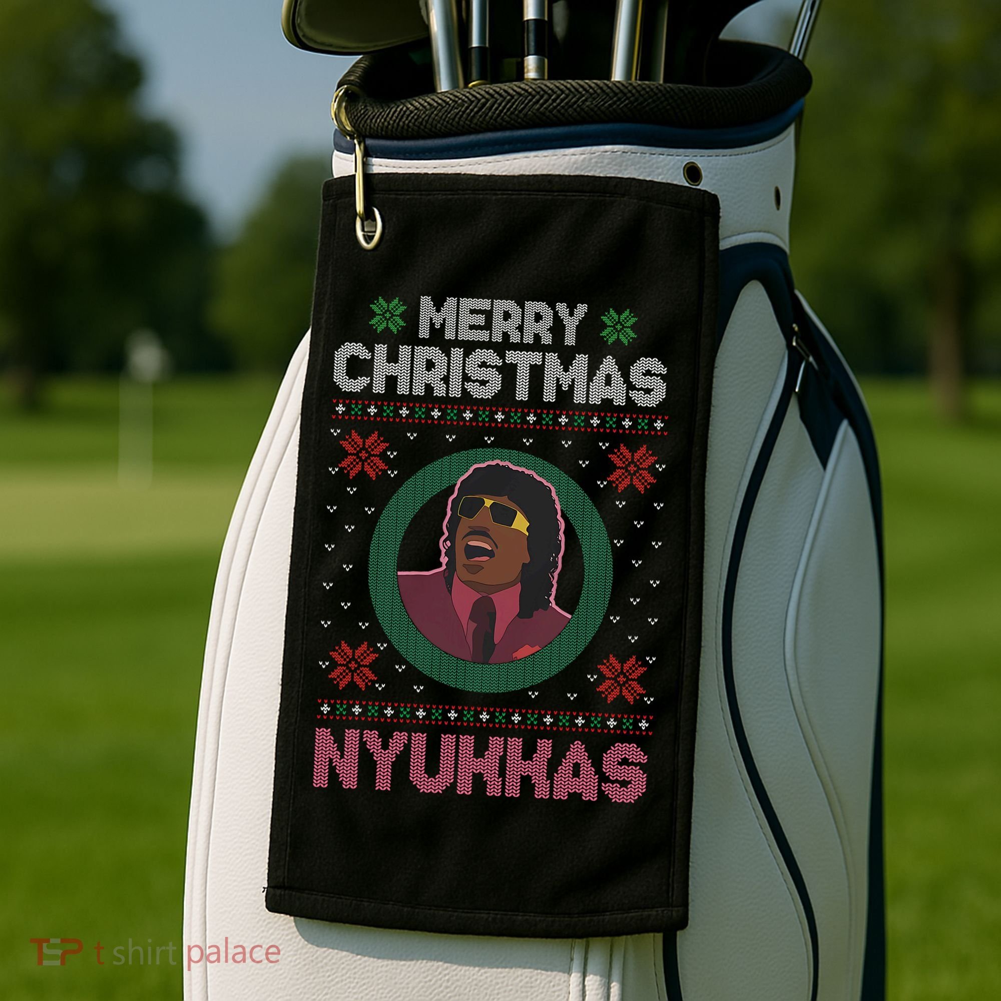 Merry Christmas Nyukkas Funny Christmas Apparel Golf Towel