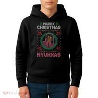 Merry Christmas Nyukkas Funny Christmas Apparel Kids Hoodie thumb 4