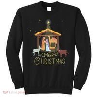 Merry Christmas Nativity Scene North Star Baby Jesus Long Sleeve Sweatshirt thumb 0
