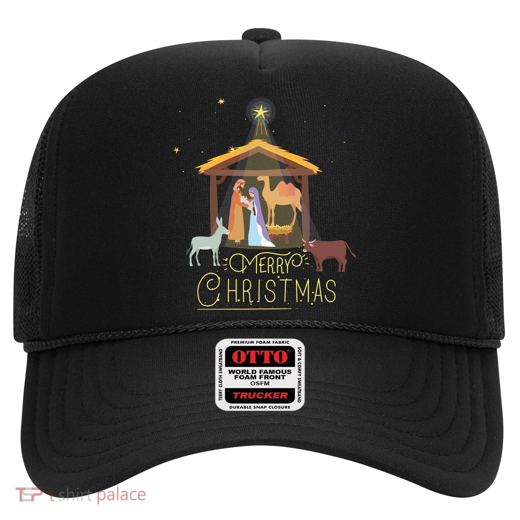 Merry Christmas Nativity Scene North Star Baby Jesus Long Sleeve Hat