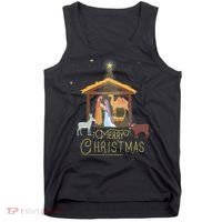 Merry Christmas Nativity Scene North Star Baby Jesus Long Sleeve Tank Top thumb 0