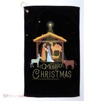 Merry Christmas Nativity Scene North Star Baby Jesus Long Sleeve Golf Towel thumb 0